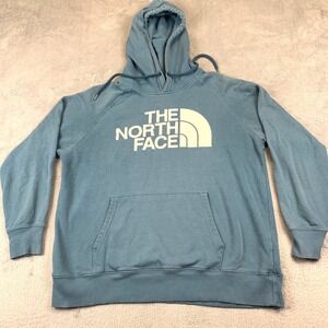 The North Face Womens L Teal Half Dome Pullover Hoodie Sweatshirt